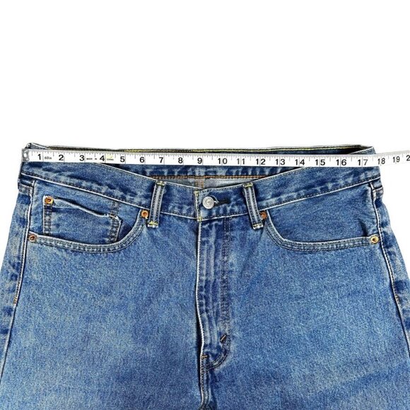 Levis 505 Regular Fit Blue Denim Mens Jeans Size 36x30 - Picture 10 of 13